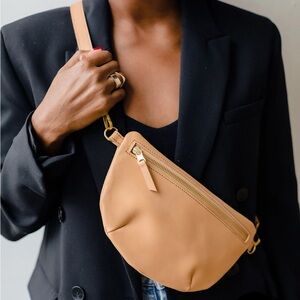 Abby Alley sling back in Tan Leather